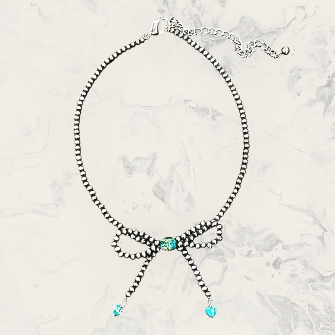 15" to 20" Long, Handmade Navajo Bead & Gemstone Necklace – 4mm Tiny Beads, Heart & Rondelle Stones, Lightweight, Western Style 738339