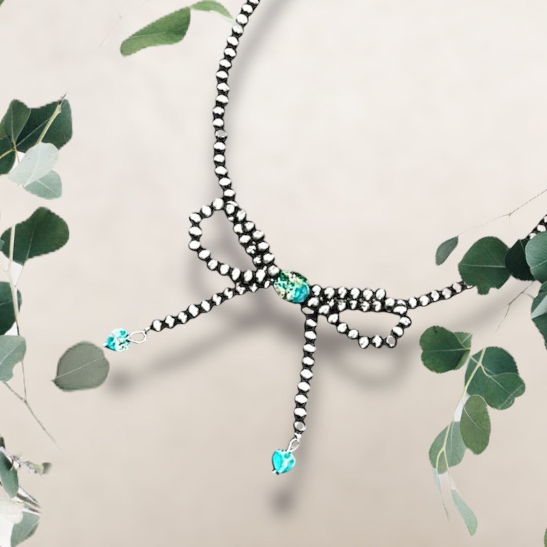 15" to 20" Long, Handmade Navajo Bead & Gemstone Necklace – 4mm Tiny Beads, Heart & Rondelle Stones, Lightweight, Western Style 738339