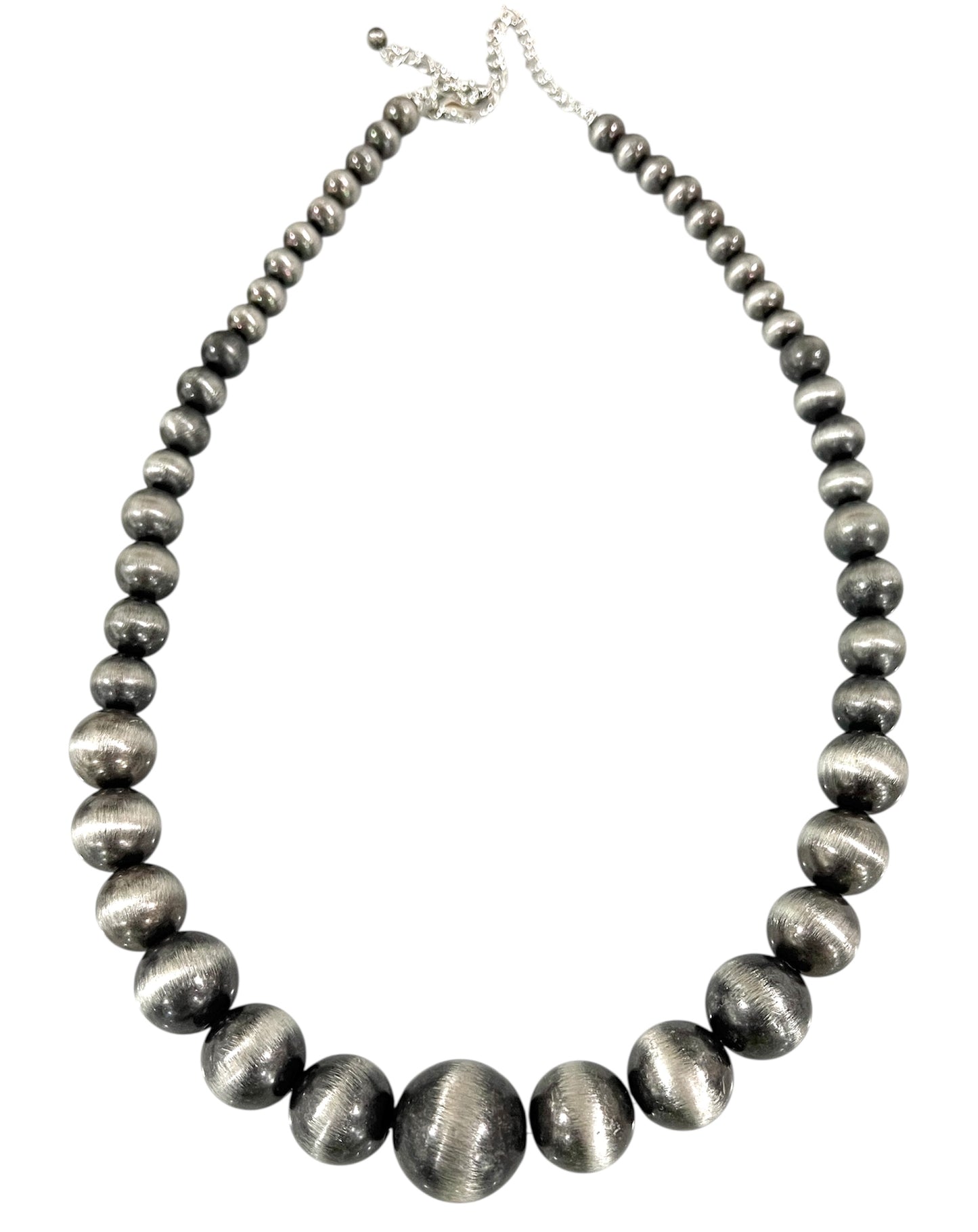24" to 29" Long, Handmade Very-Big! Up to 25mm Graduated Navajo Bead Necklace 739190