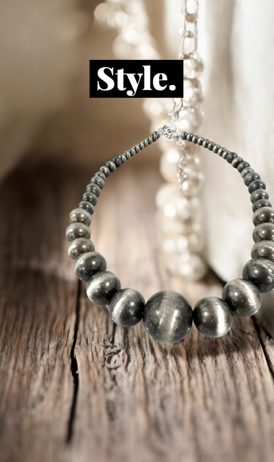 24" to 29" Long, Handmade Very-Big! Up to 25mm Graduated Navajo Bead Necklace 739190