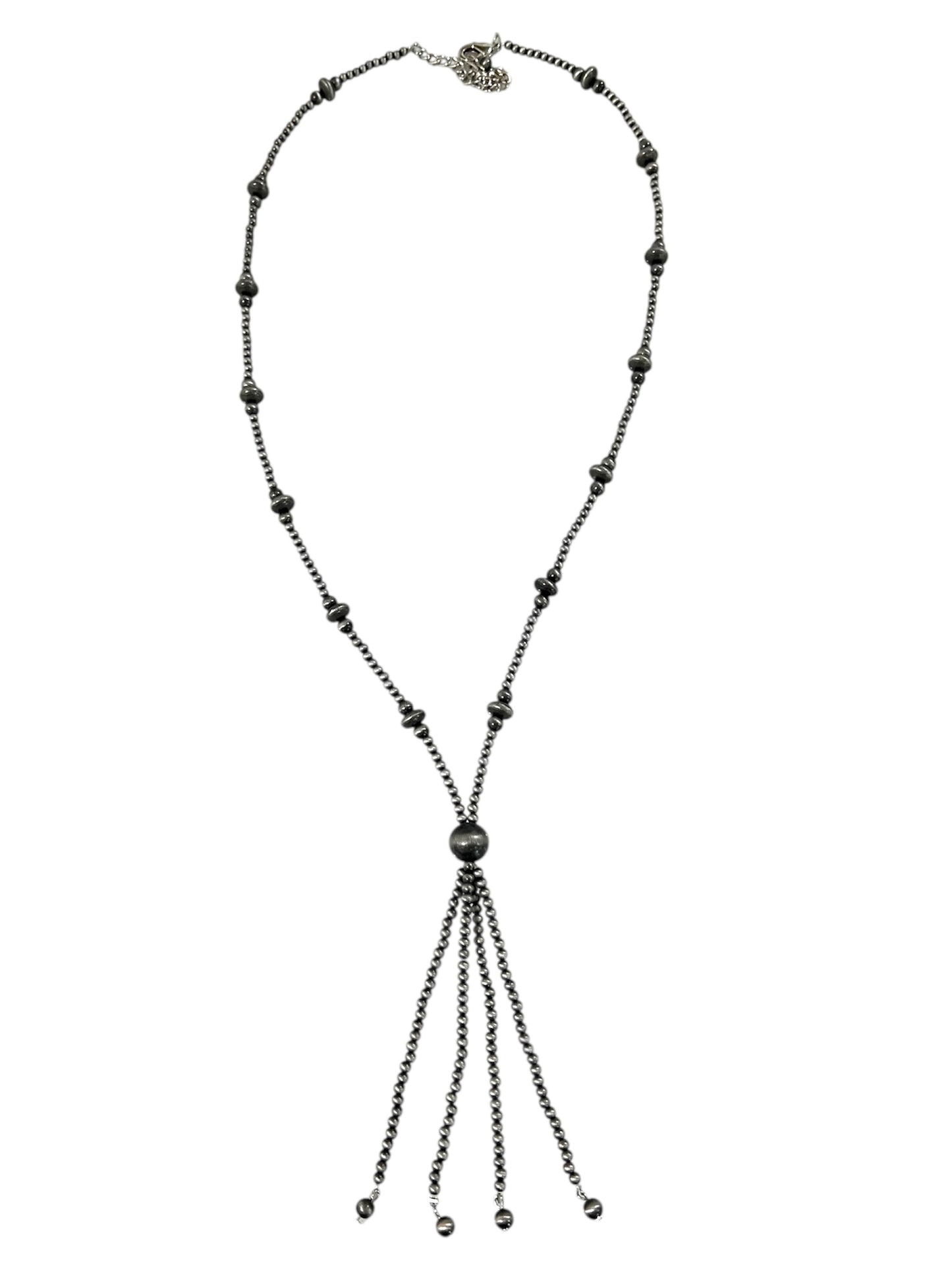 31" to 36" Long, Handmade Clustered Navajo Bead Tassel Necklace739367