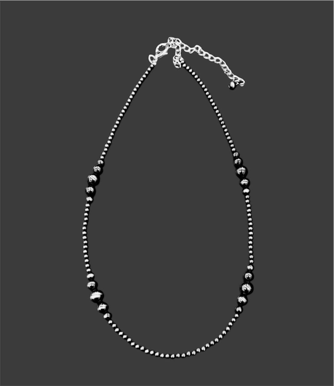 22" to 27" Long, Handmade Clustered Polish Navajo Bead Necklace – 4mm to 10mm Beads, Lightweight, Western Jewelry 739450