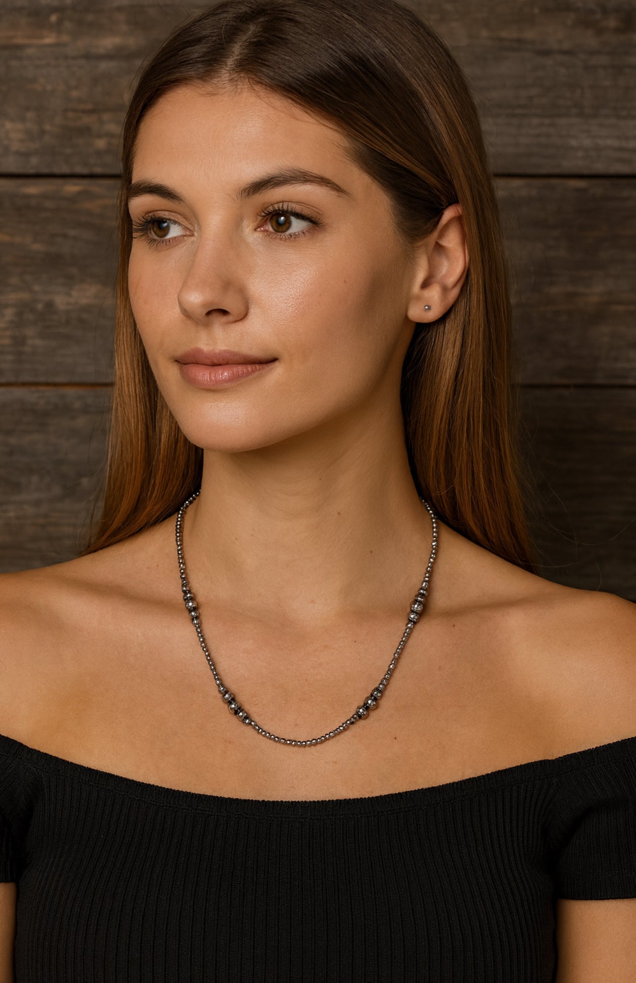 22" to 27" Long, Handmade Clustered Polish Navajo Bead Necklace – 4mm to 10mm Beads, Lightweight, Western Jewelry 739450