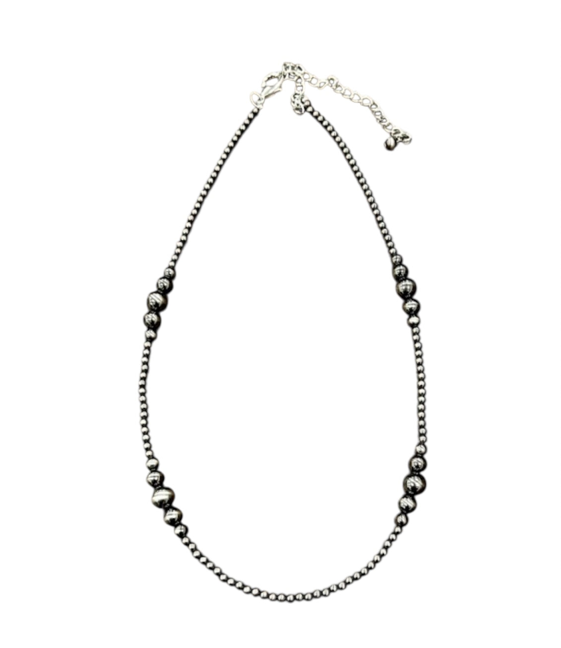 22" to 27" Long, Handmade Clustered Polish Navajo Bead Necklace – 4mm to 10mm Beads, Lightweight, Western Jewelry 739450