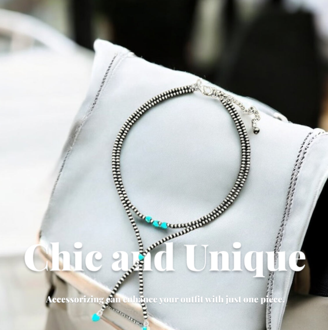 Handmade 2-Strand Navajo Bead Necklace with Heart Gemstone 739467