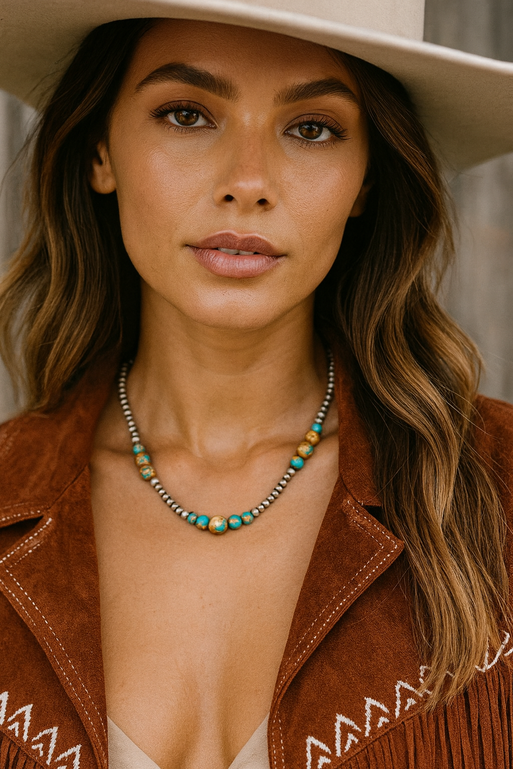 15" to 20" Long, Handmade Navajo Clustered Gemstone Necklace – 4mm to 10mm Beads, Lightweight, Western Jewelry 739537