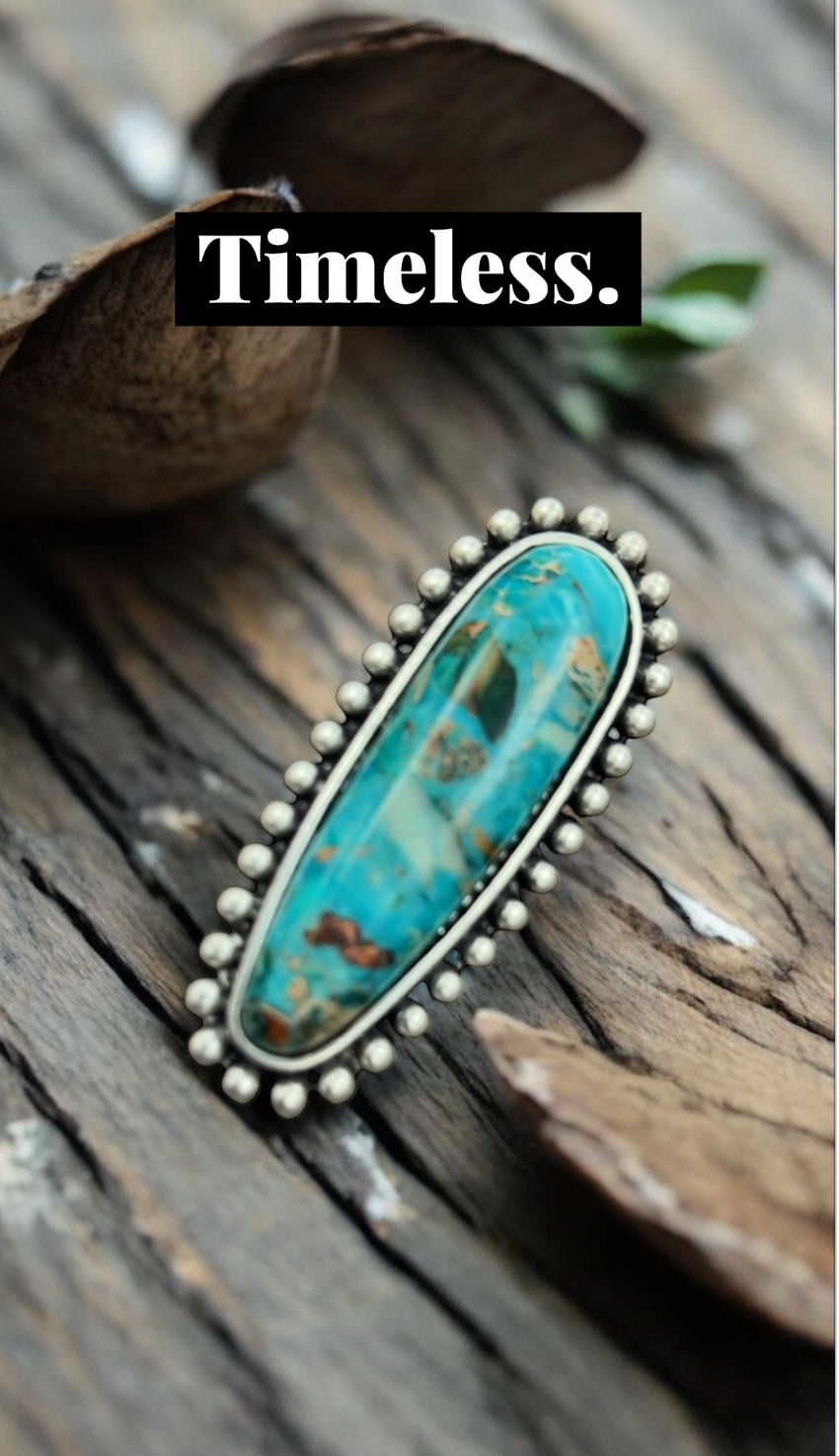 2.6" Long, Very-Big! Gemstone Ring with Brass Dual Adjustable Band 750500