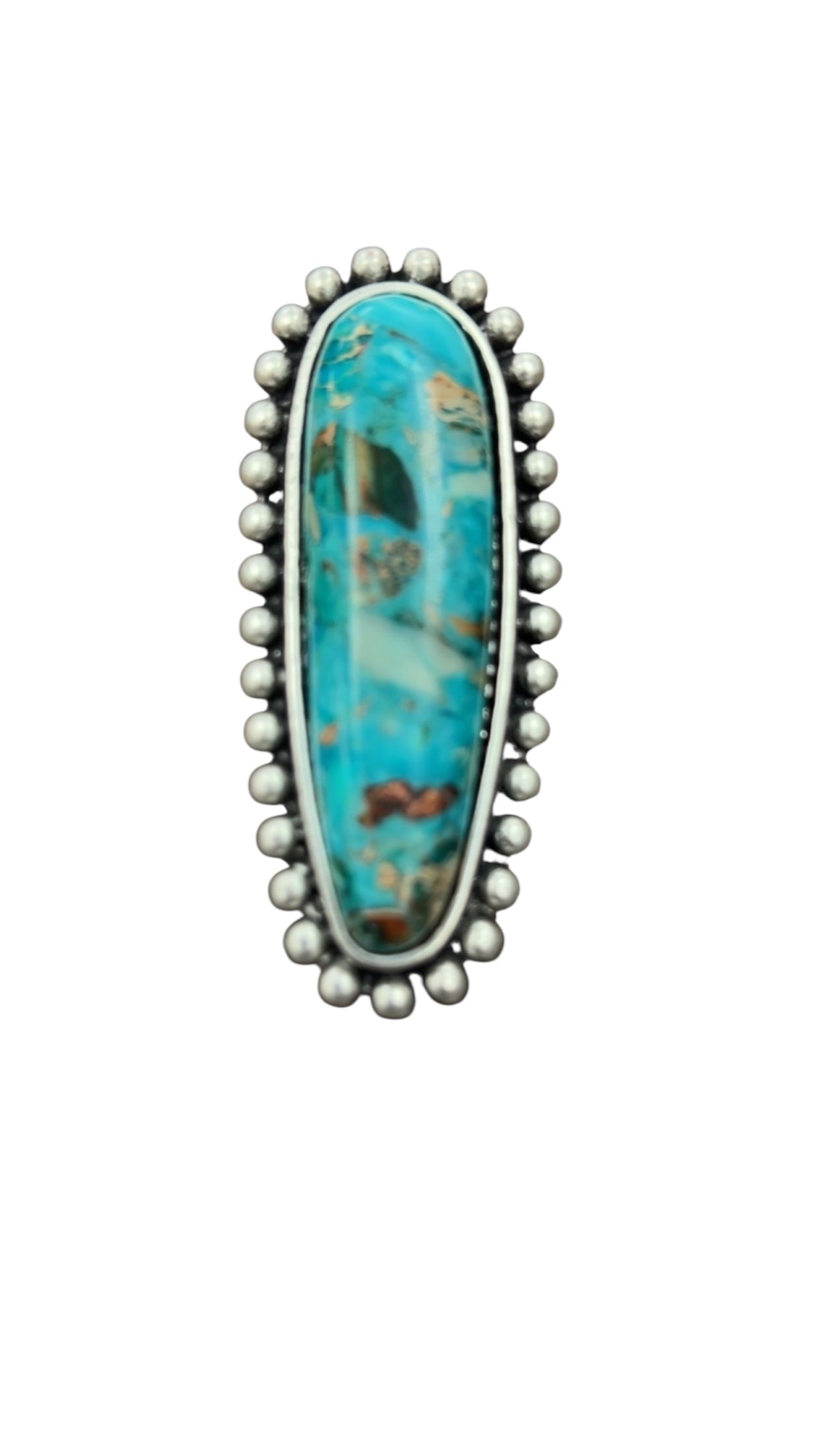 2.6" Long, Very-Big! Gemstone Ring with Brass Dual Adjustable Band 750500