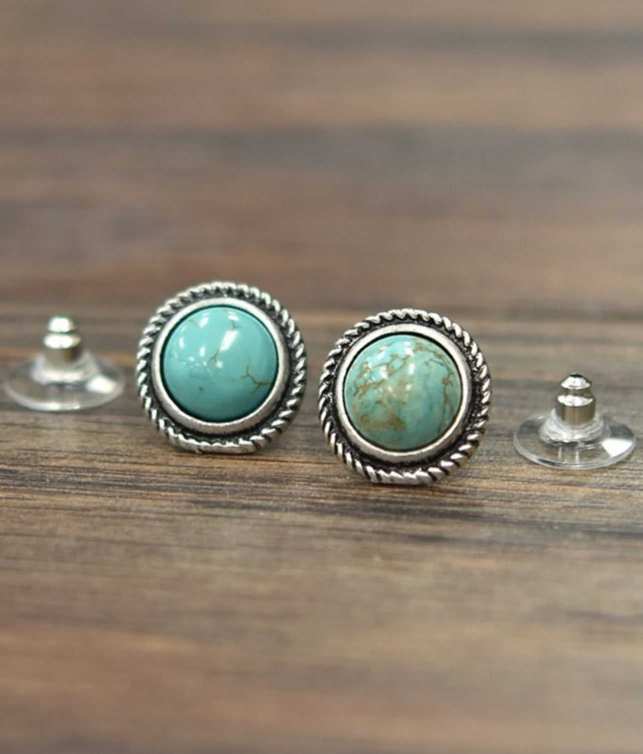 10mm Round Turquoise Stud Earrings(720598)