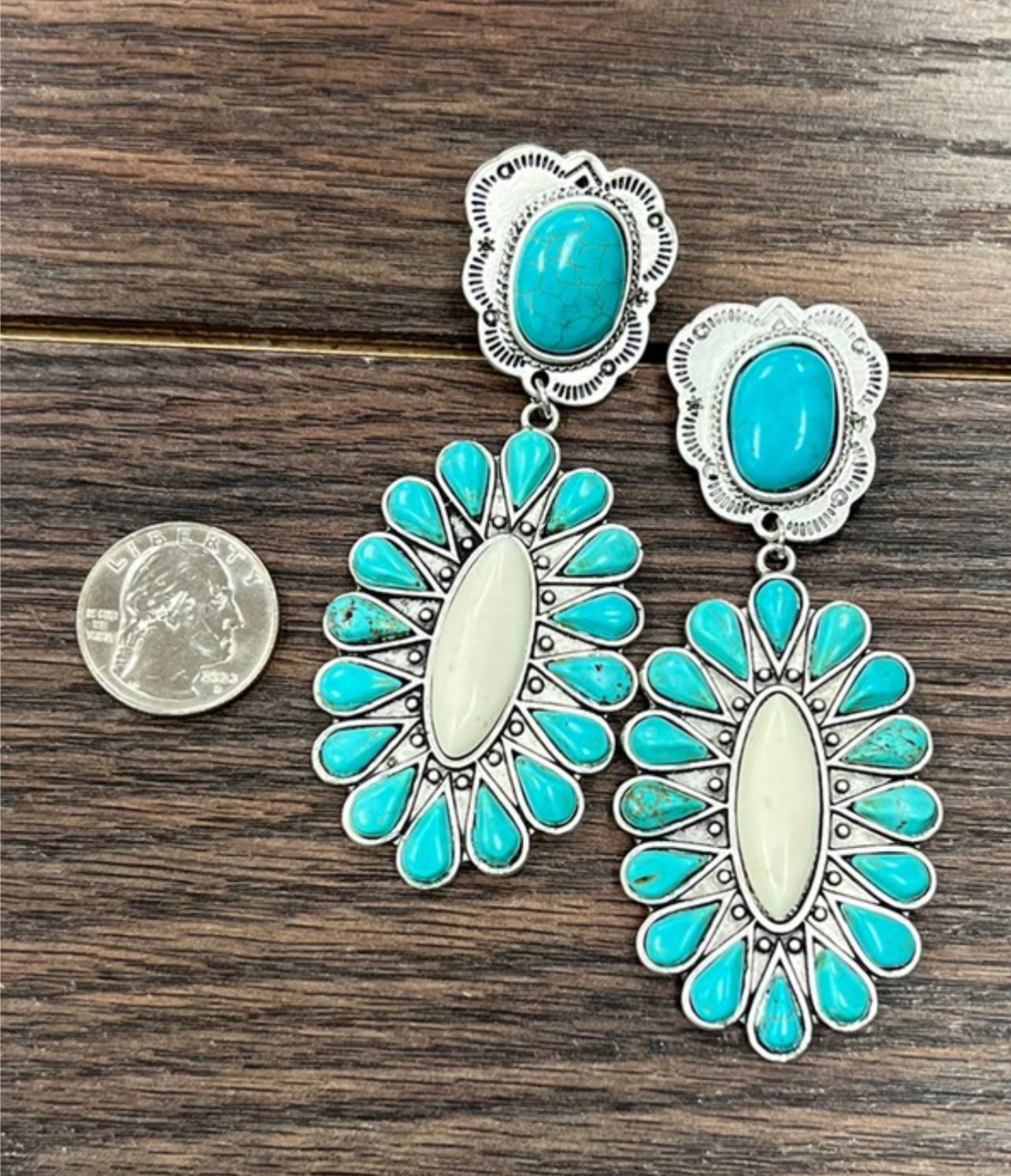 navajo turquoise earrings(724330)