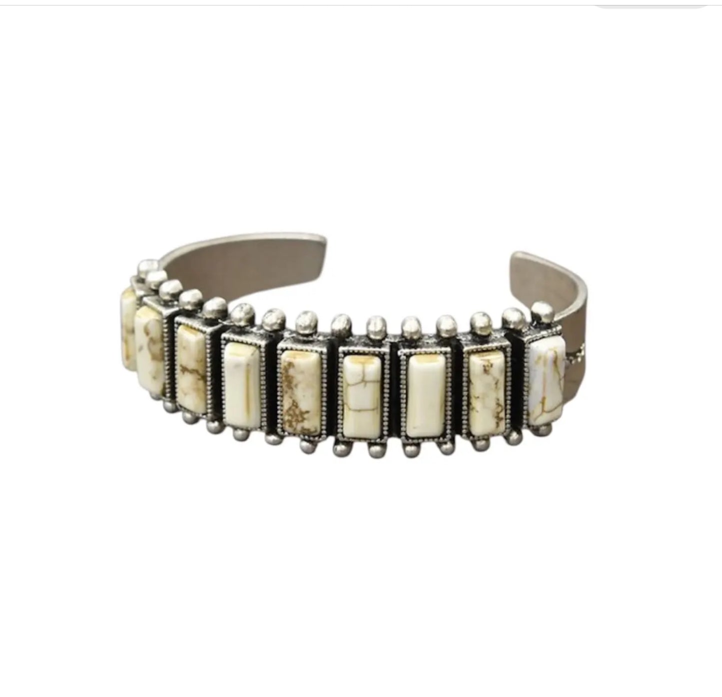 White Turquoise Cuff Bracelet 711076