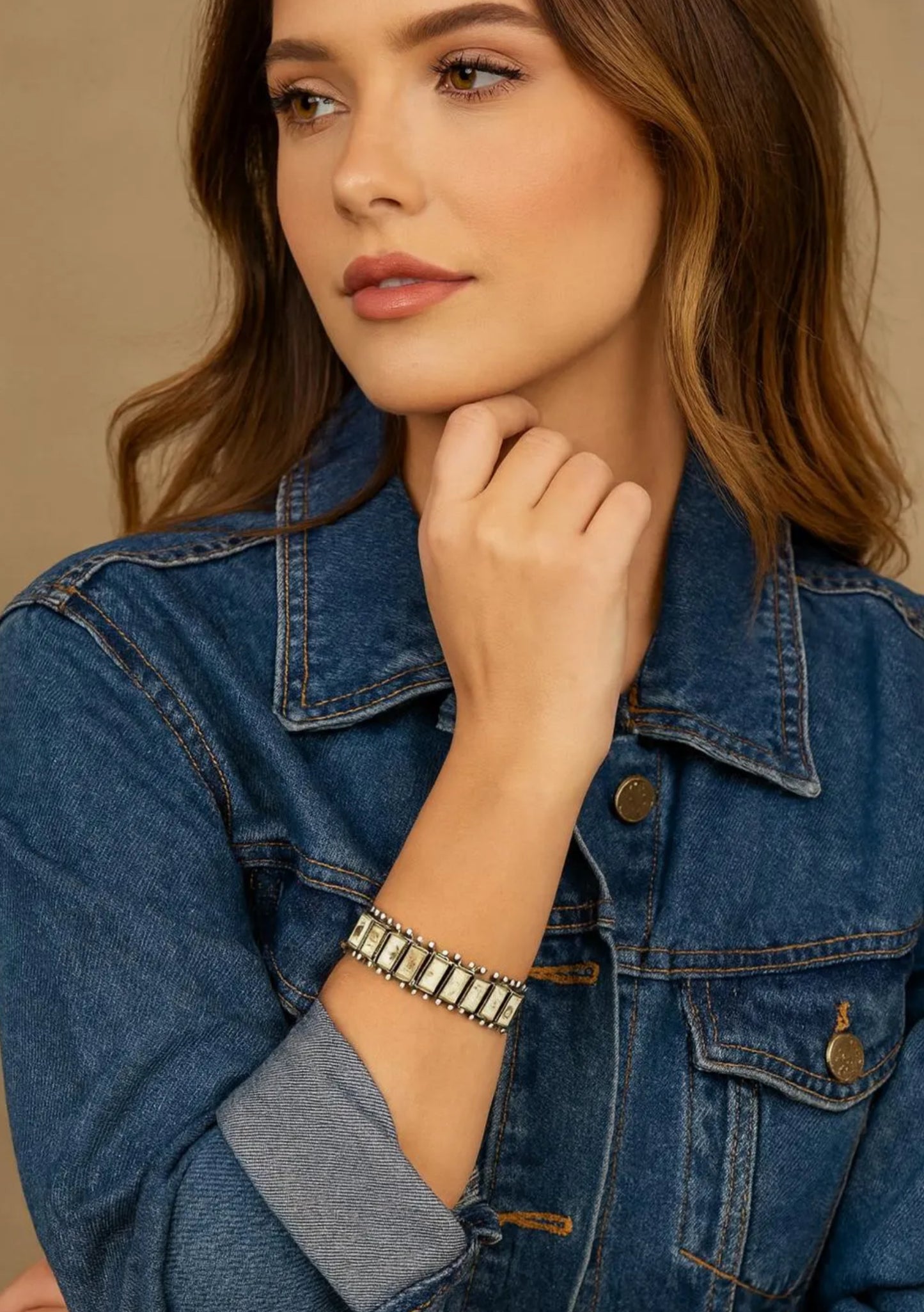 White Turquoise Cuff Bracelet 711076