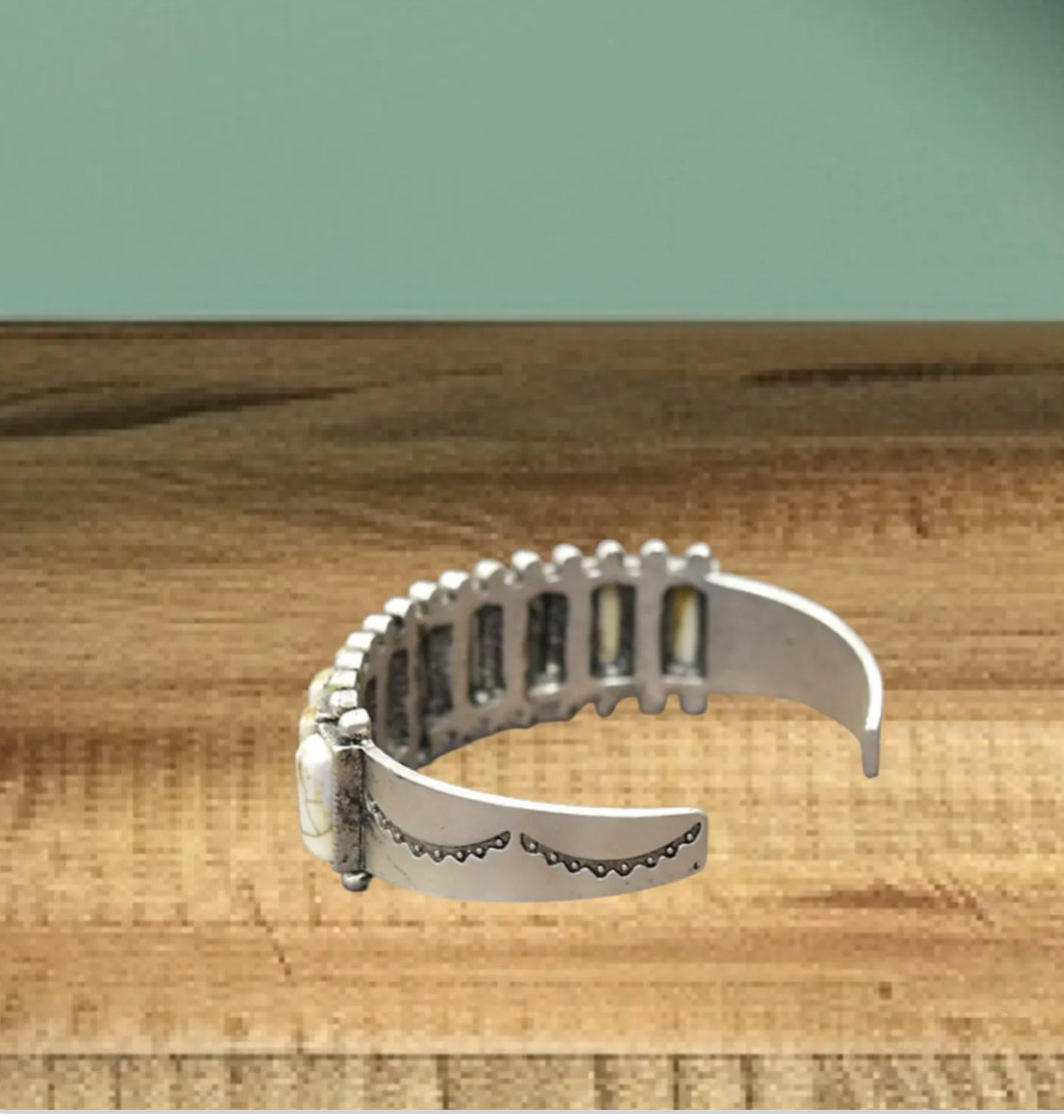 White Turquoise Cuff Bracelet 711076