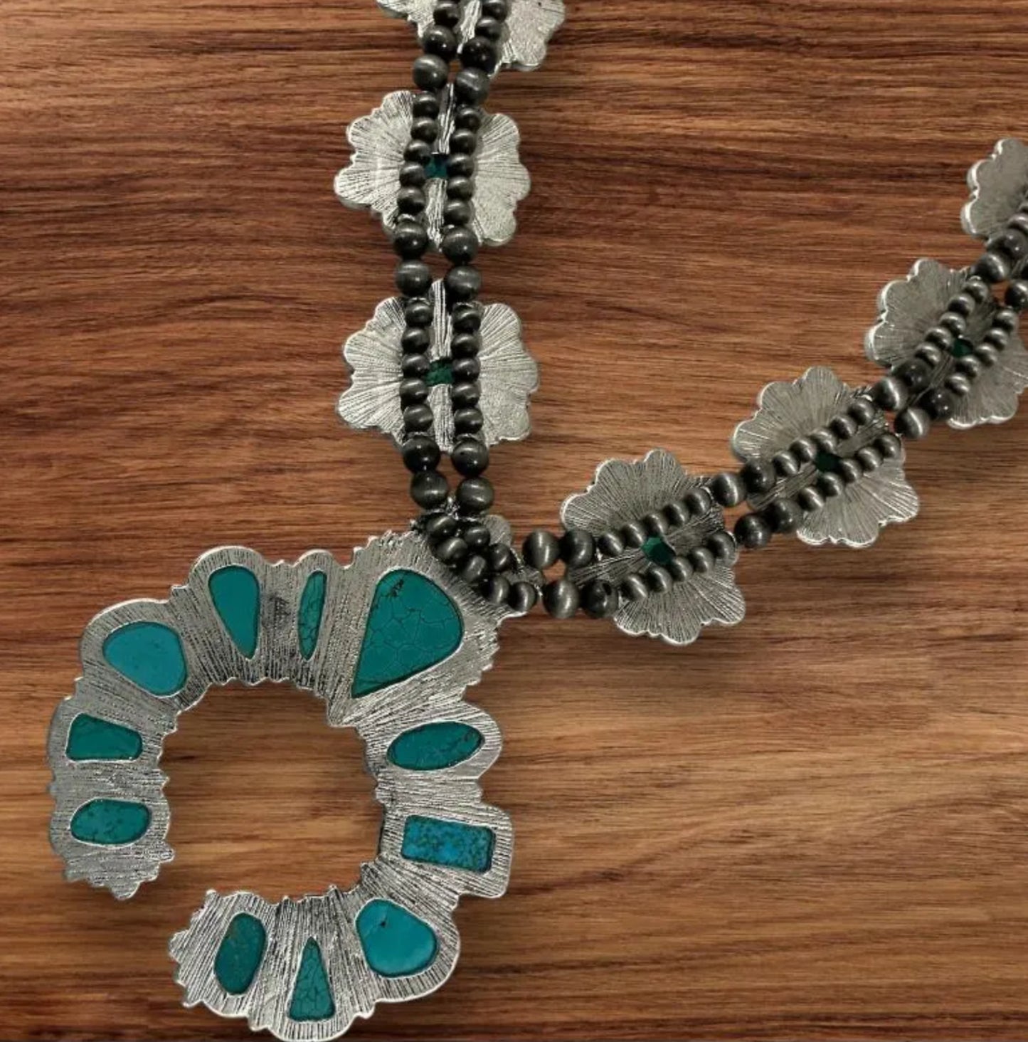 Squash Blossom Turquoise Necklace 736608