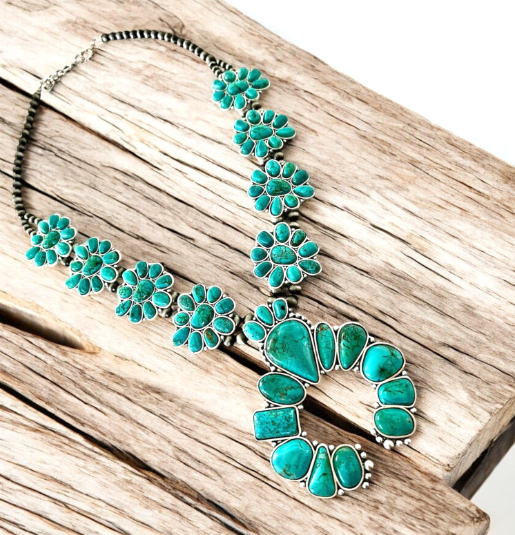 Squash Blossom Turquoise Necklace 736608