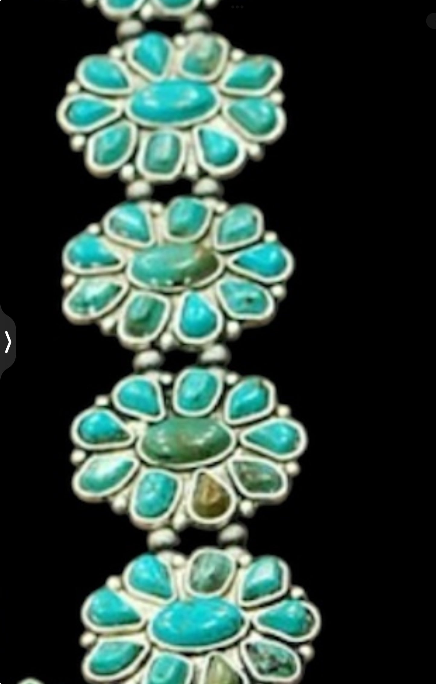 32" Long Handmade Full Squash Blossom Turquoise Necklace 732541