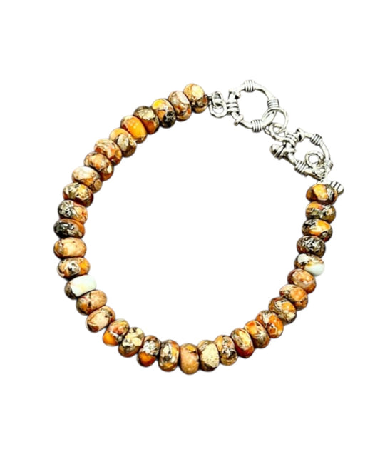 Handmade Rondelle Gemstone Adjustable Bracelet(711596)