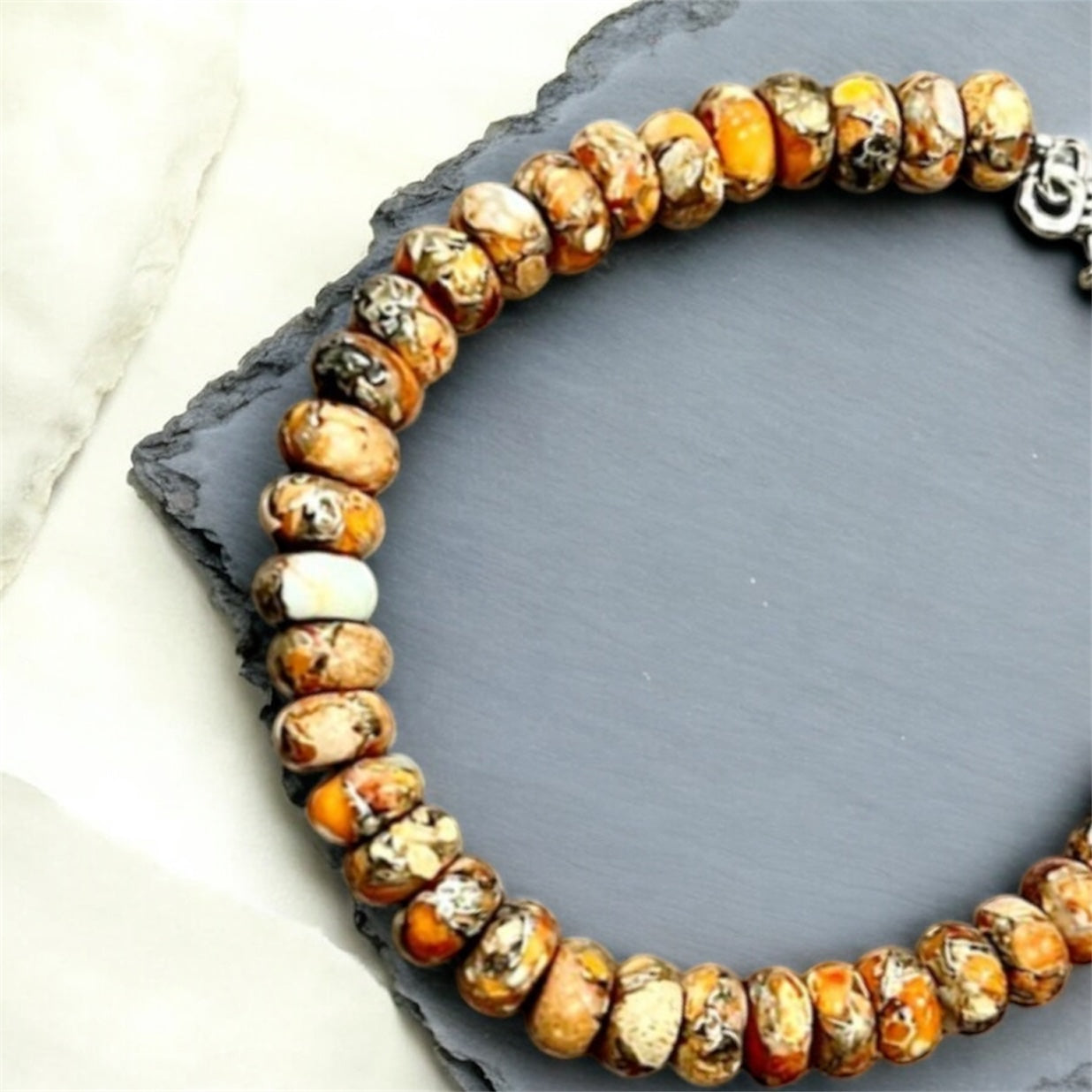 Handmade Rondelle Gemstone Adjustable Bracelet(711596)