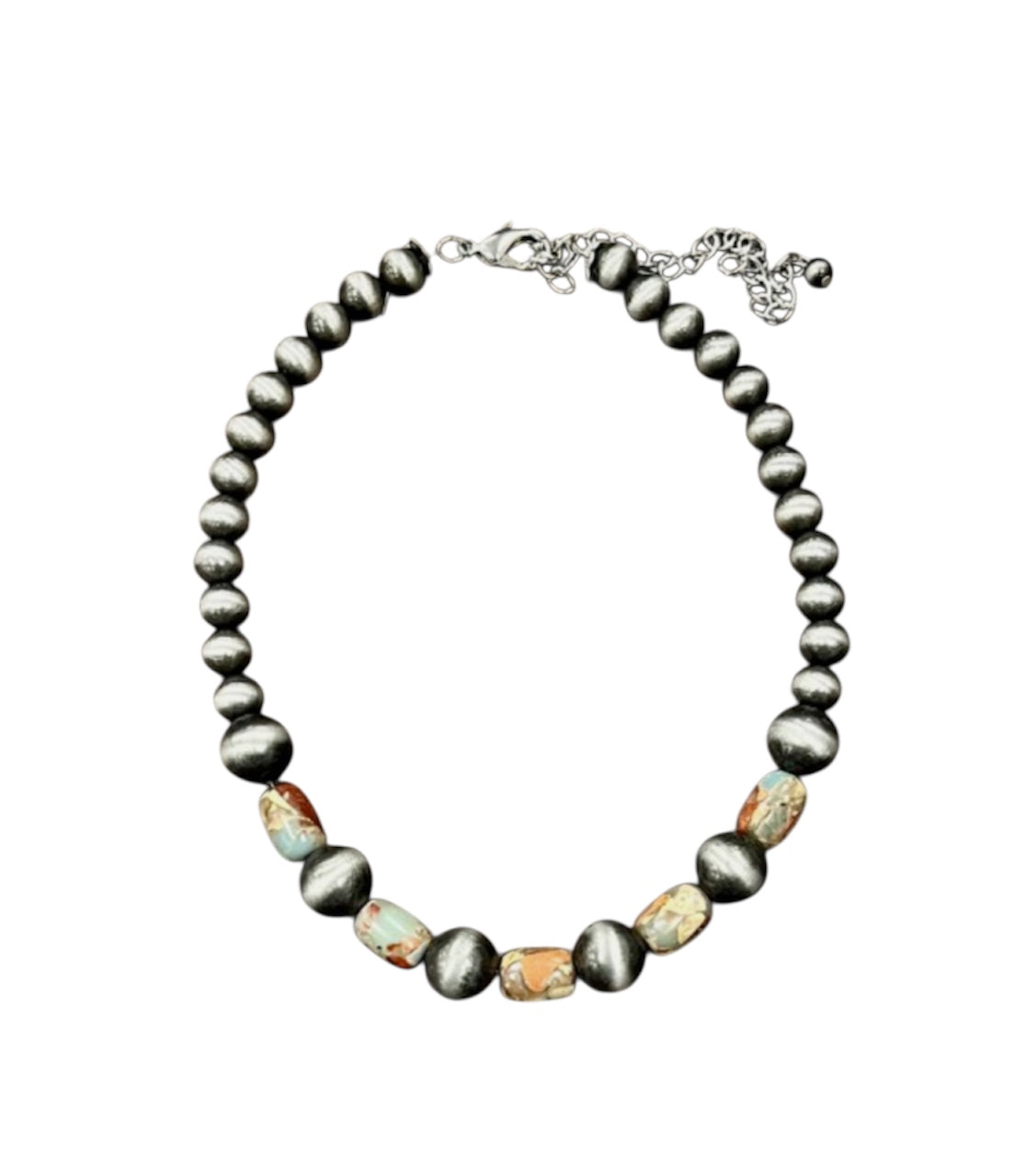 Isac Handmade Gemstone, Navajo Bead Necklace 739426,