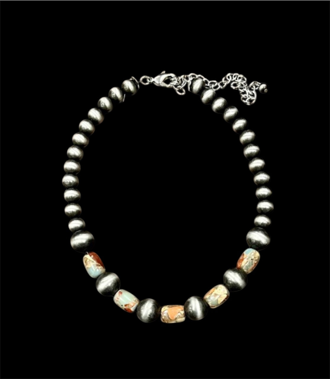 Isac Handmade Gemstone, Navajo Bead Necklace 739426,