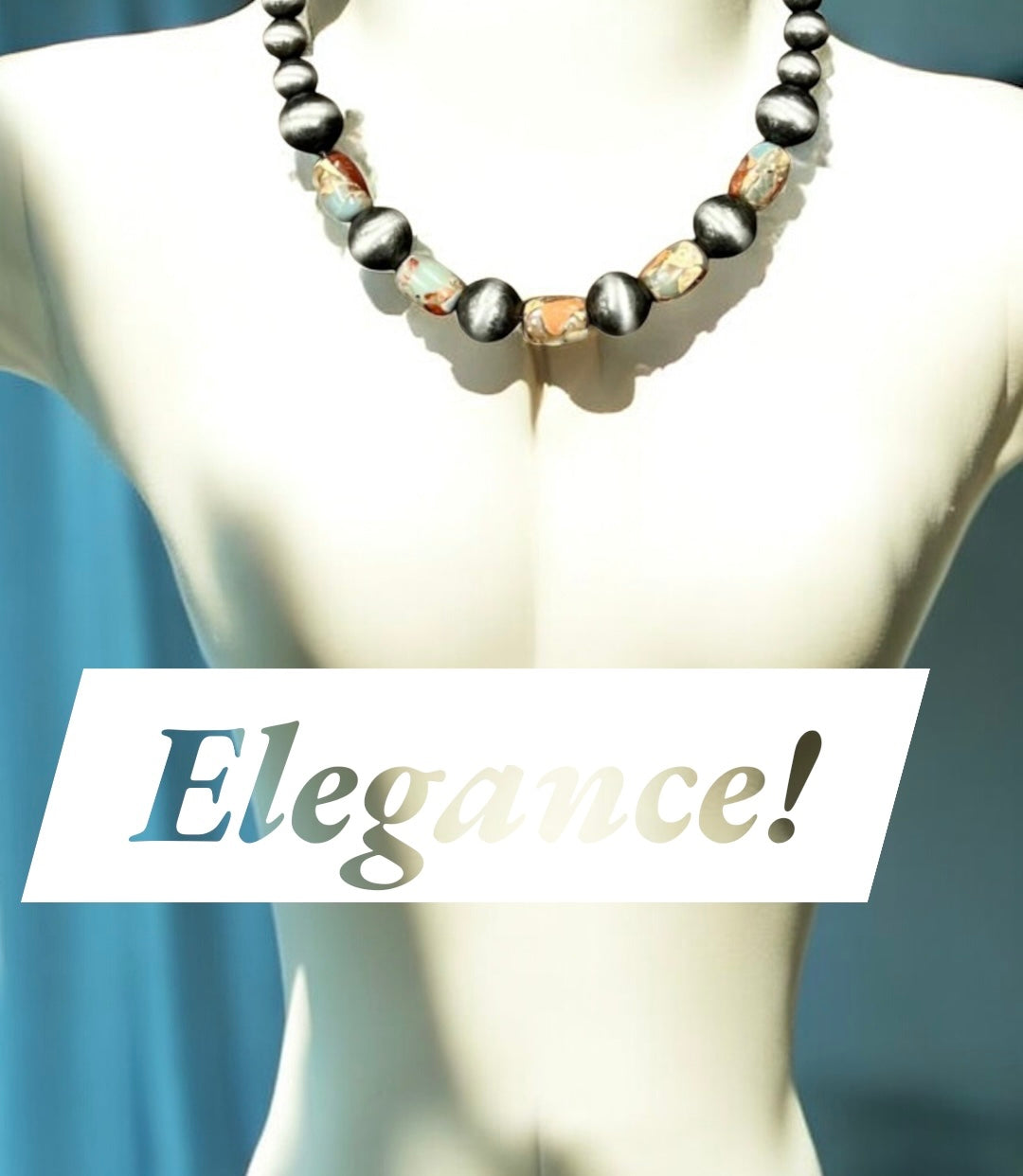 Isac Handmade Gemstone, Navajo Bead Necklace 739426,