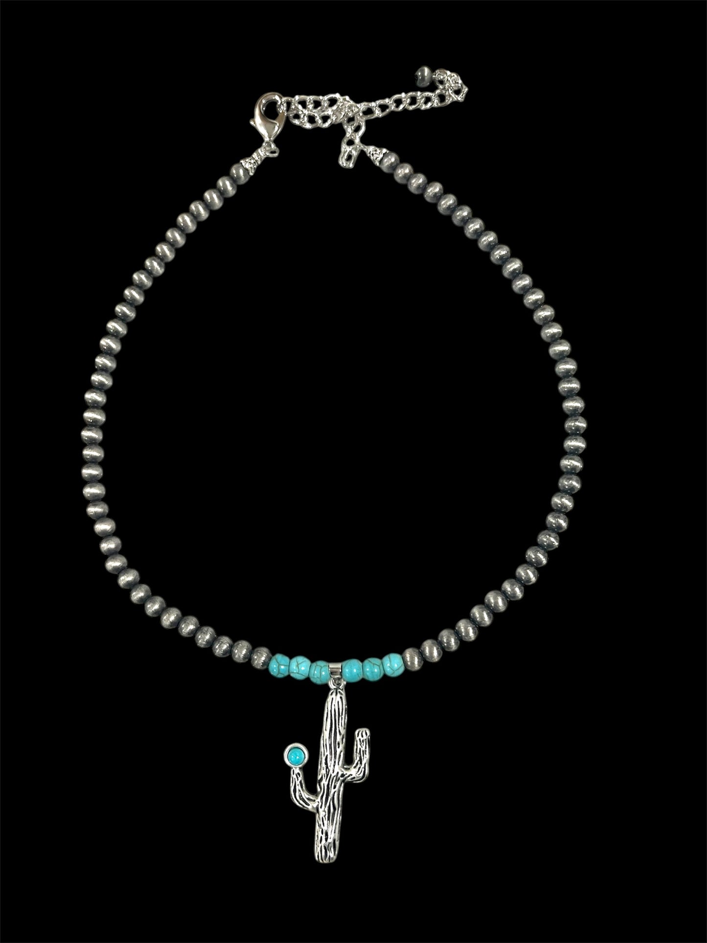 Turquoise Cactus Navajo Pearl Necklace