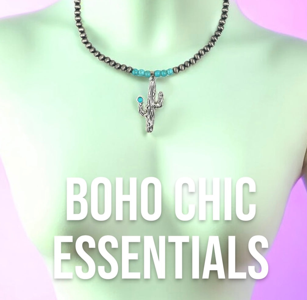 Turquoise Cactus Navajo Pearl Necklace