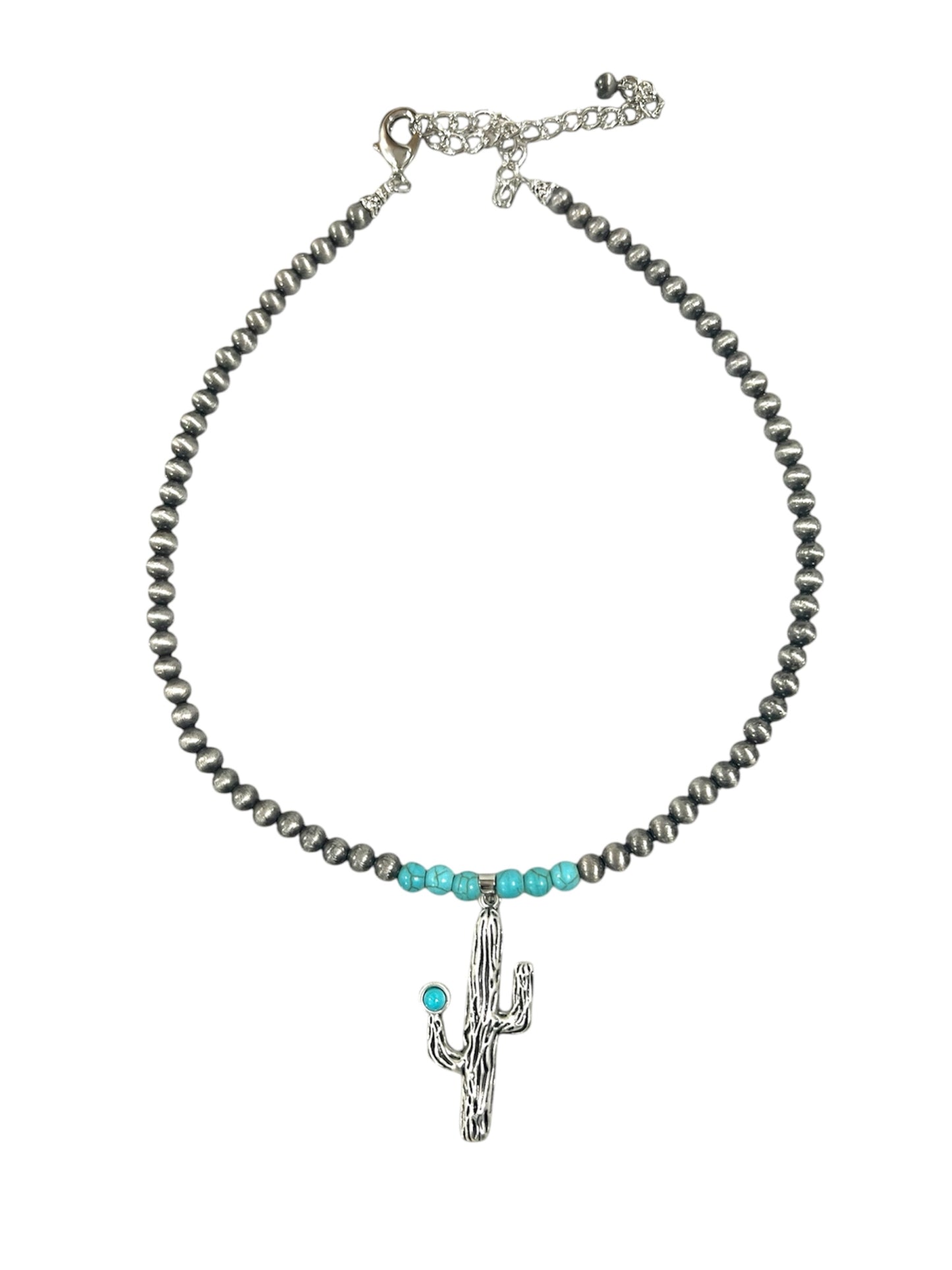 Turquoise Cactus Navajo Pearl Necklace